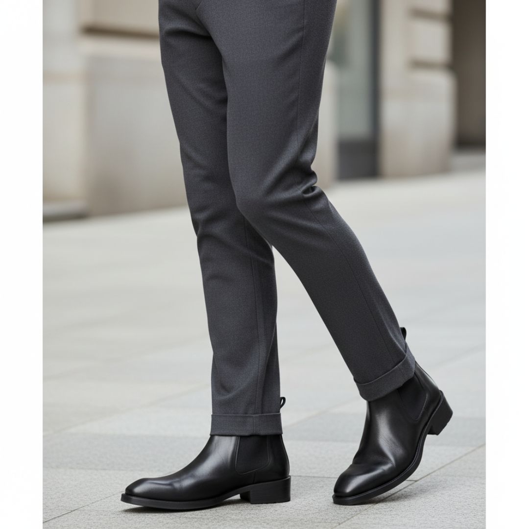 Classic Black & Brown Chelsea Boots with Cuban Heel – JonasParamount