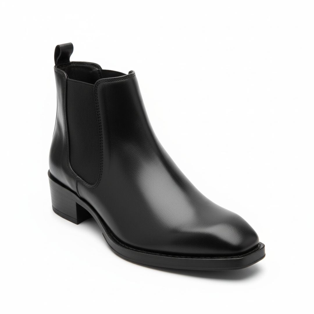 Classic Black & Brown Chelsea Boots with Cuban Heel – JonasParamount