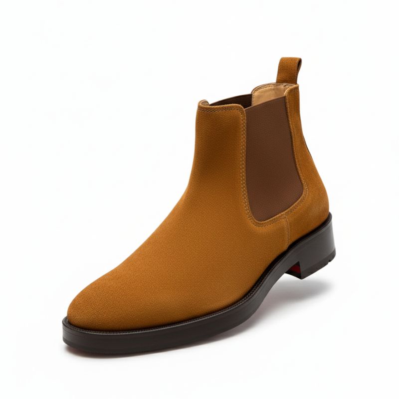 Premium Tan Suede Boots by JonasParamount – Handmade Leather Sole