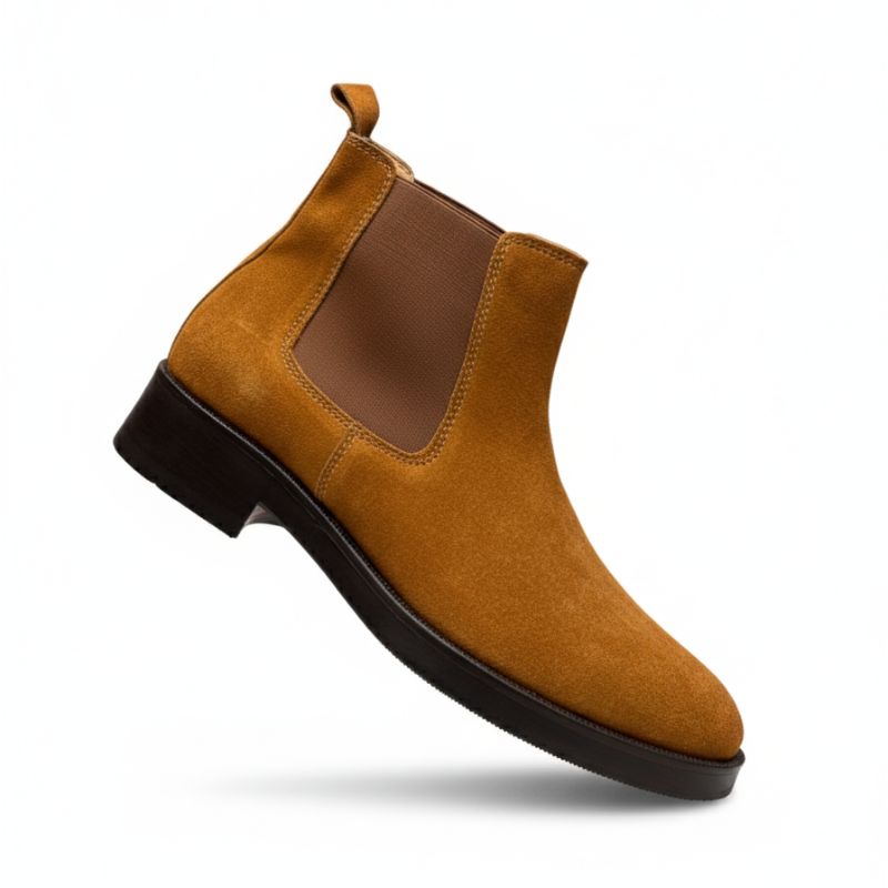 Premium Tan Suede Boots by JonasParamount – Handmade Leather Sole