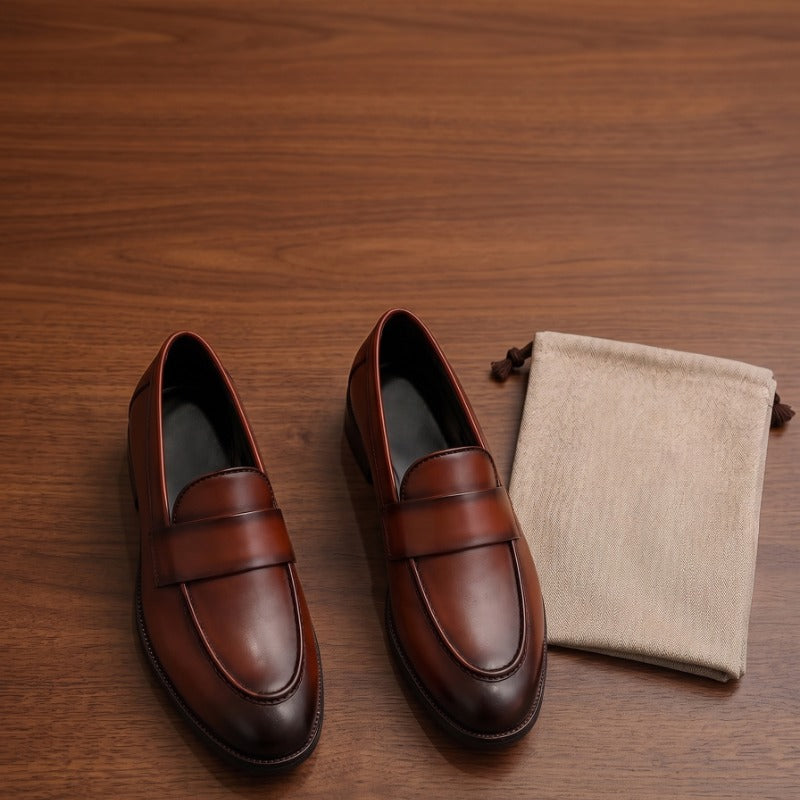 Men's Premium Formal Moccasins – Classic Slip-On Faux Leather Loafers