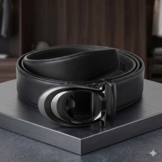 Black Noir Loop Signature Belt for Men