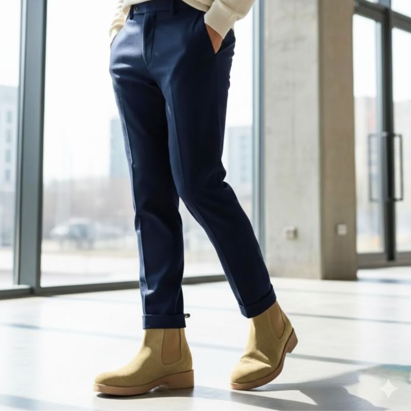 Premium Beige Suede Boots by JonasParamount – Handmade Leather Sole