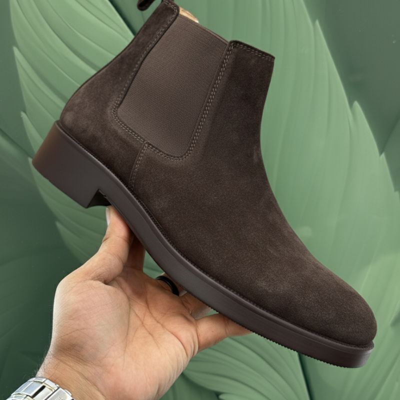 Premium Brown Suede Boots by JonasParamount – Handmade Leather Sole