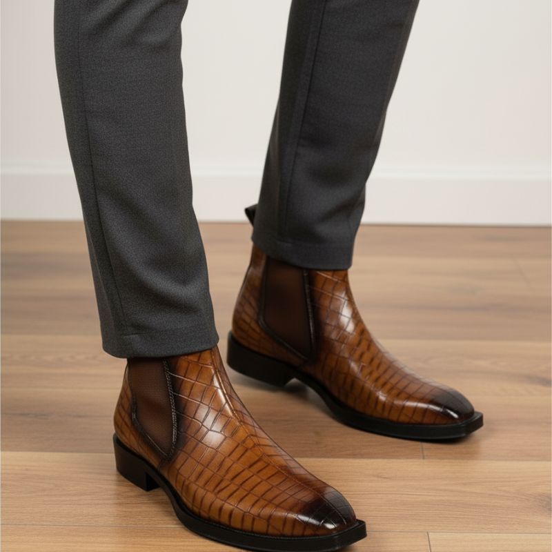 JonasParamount CROCO Chelsea Boots – Stylish Faux Leather & Reliable Sole