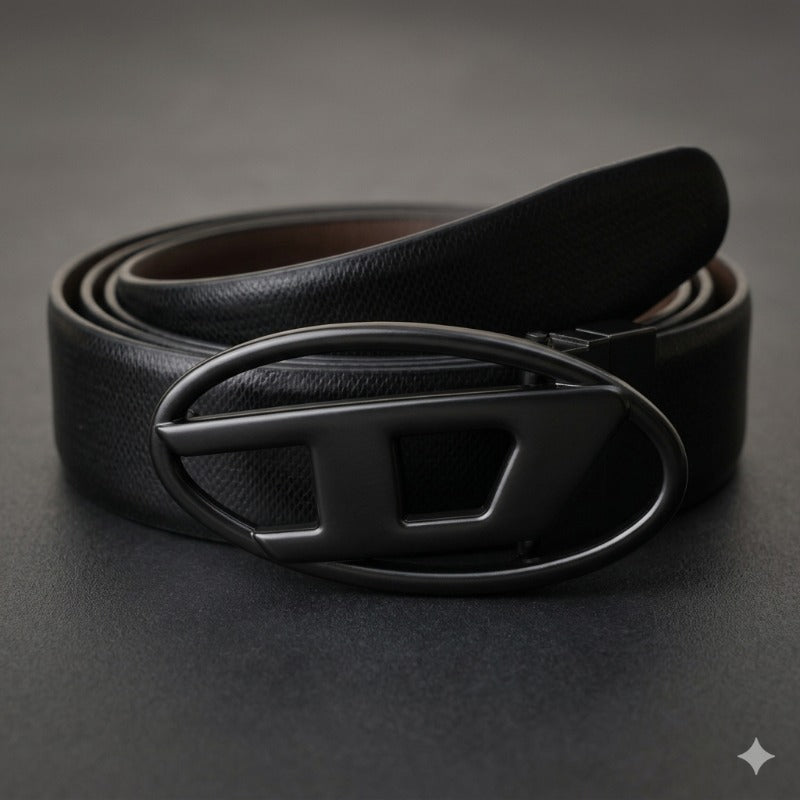 Shadow Black Oval Statement Belt