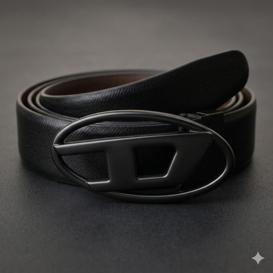 Shadow Black Oval Statement Belt