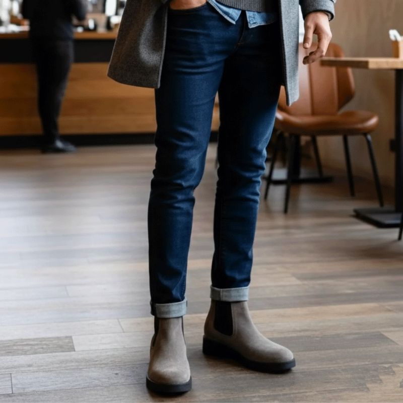 Premium Grey Suede Boots by JonasParamount – Handmade Leather Sole