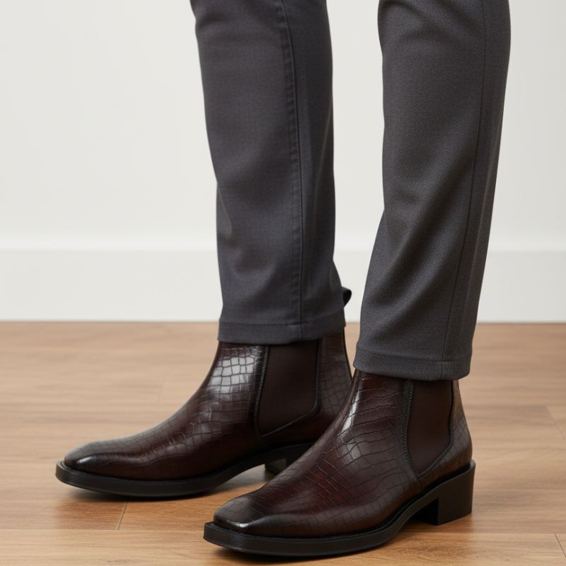 JonasParamount CROCO Chelsea Boots – Stylish Faux Leather & Reliable Sole