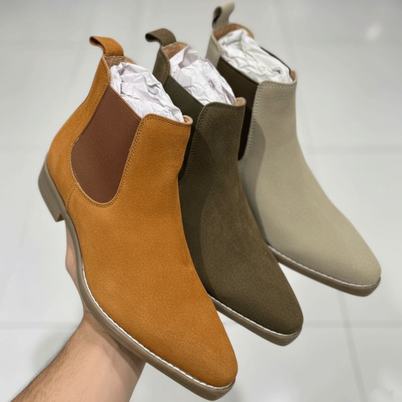 JonasParamount Premium Grey Suede Boots – Handmade Leather Sole