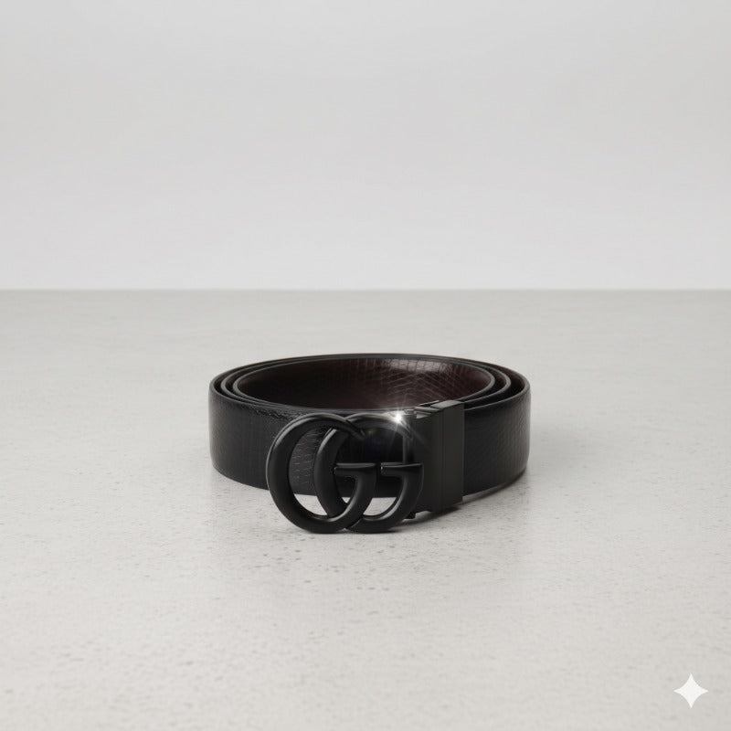 Signature Black Buckle Belt for Men