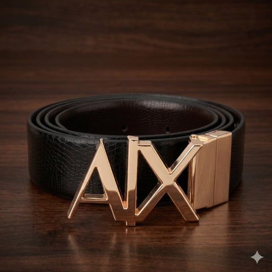 Eclipse Glossy Gold Buckle Belt for Men