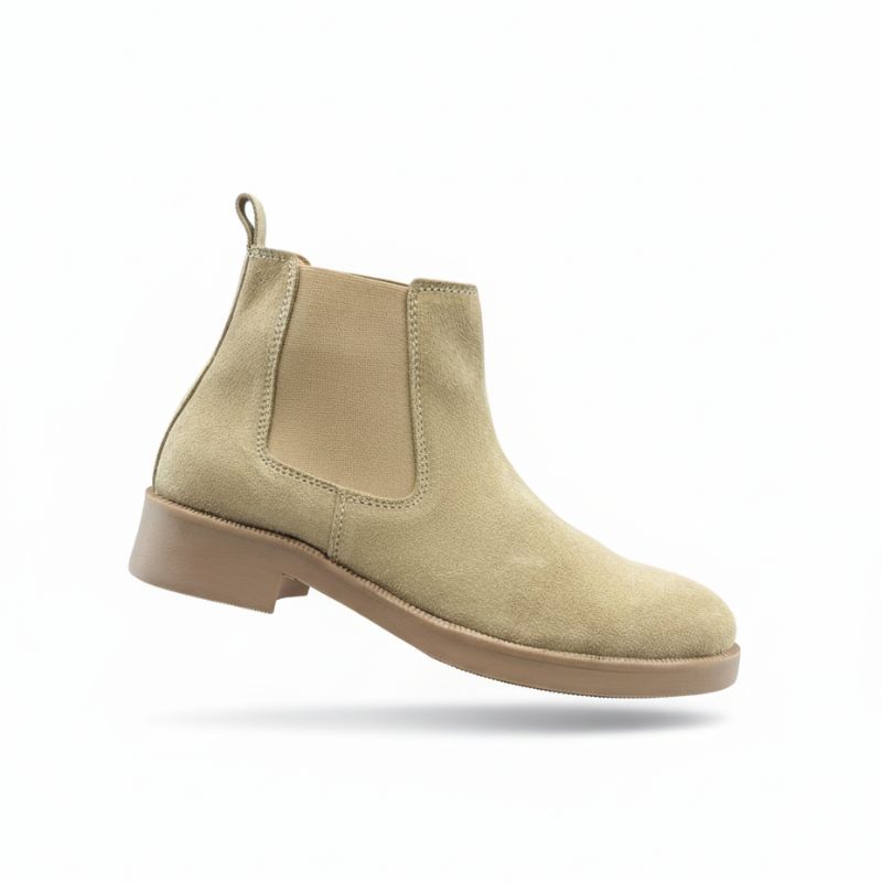 Premium Beige Suede Boots by JonasParamount – Handmade Leather Sole