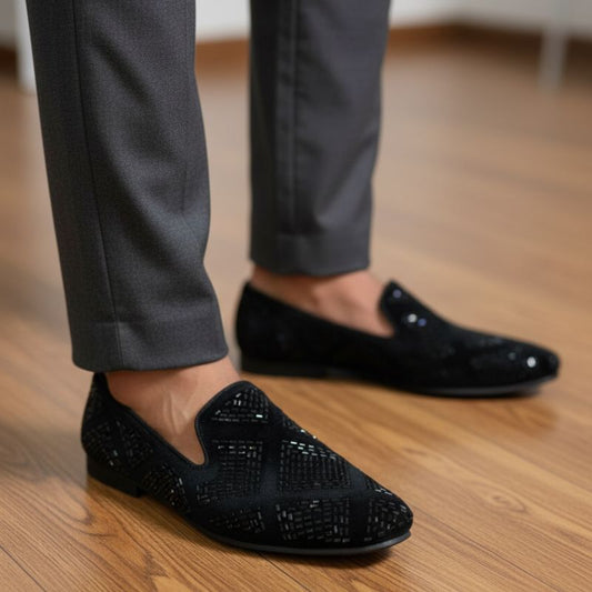JonasParamount Premium Studded Black Loafers with Durable TPR Sole