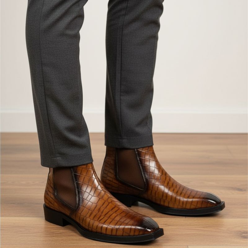 JonasParamount CROCO Chelsea Boots – Stylish Faux Leather & Reliable Sole