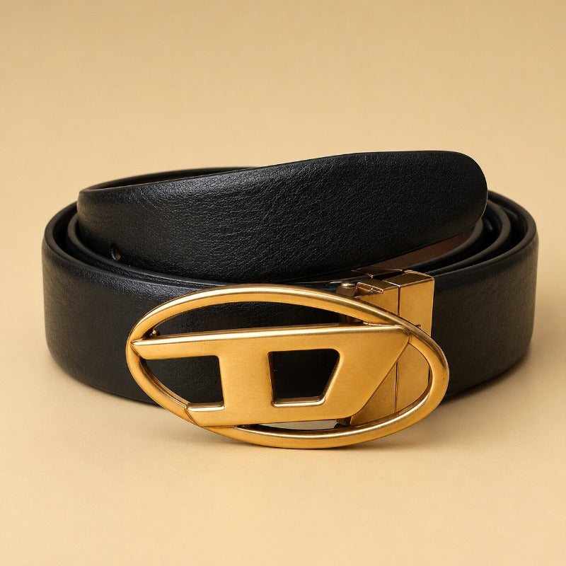Shadow Gold Oval Statement Belt