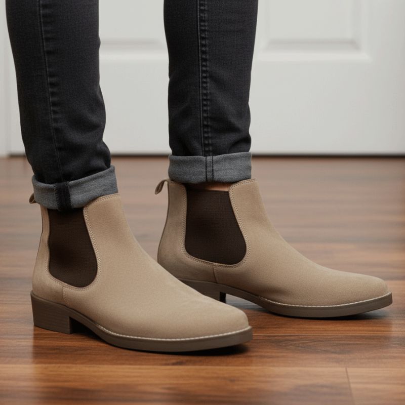 JonasParamount Premium Beige Suede Boots – Handmade Leather Sole