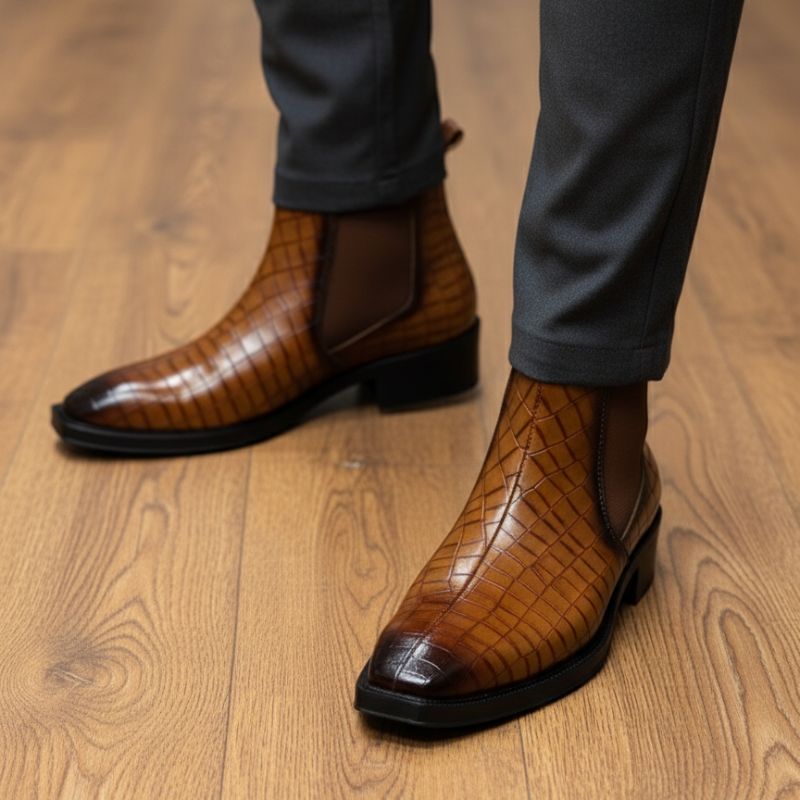 JonasParamount CROCO Chelsea Boots – Stylish Faux Leather & Reliable Sole