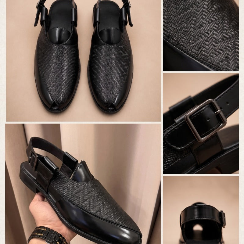 Premium Woven Peshawari Sandal for Men – Faux Leather Ethnic Sandals