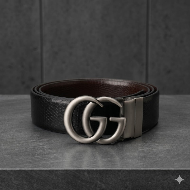 Signature Grey Buckle Belt for Men