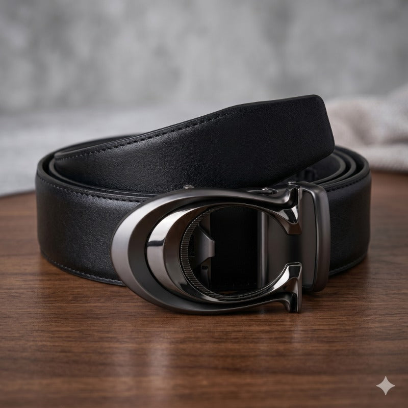 Black Noir Loop Signature Belt for Men
