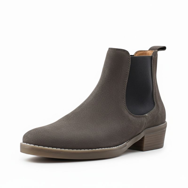 JonasParamount Premium Grey Suede Boots – Handmade Leather Sole