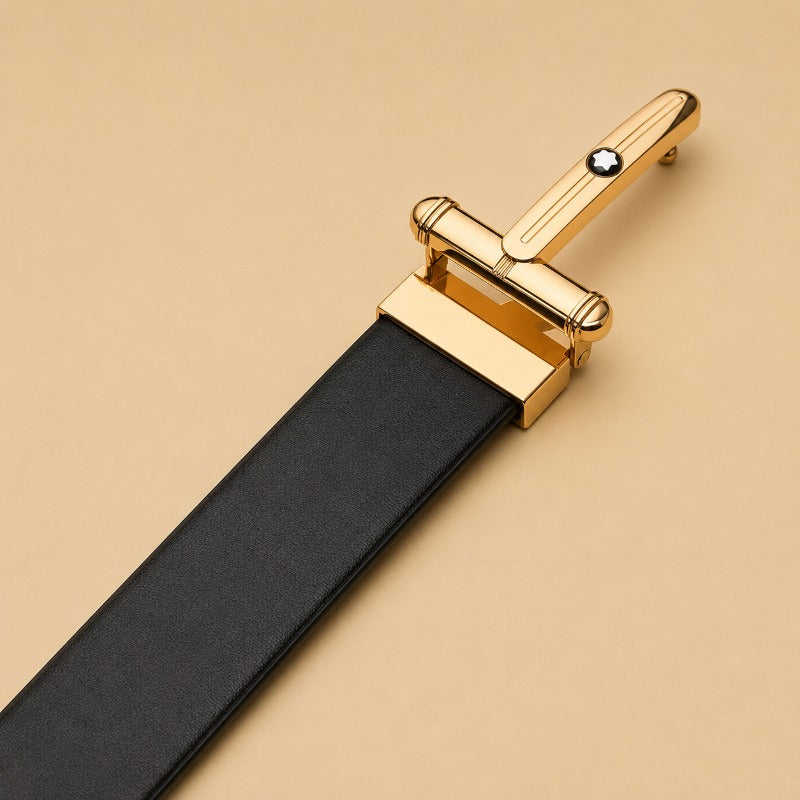 Dual Tone Gold Luxe Leather Belt for Men