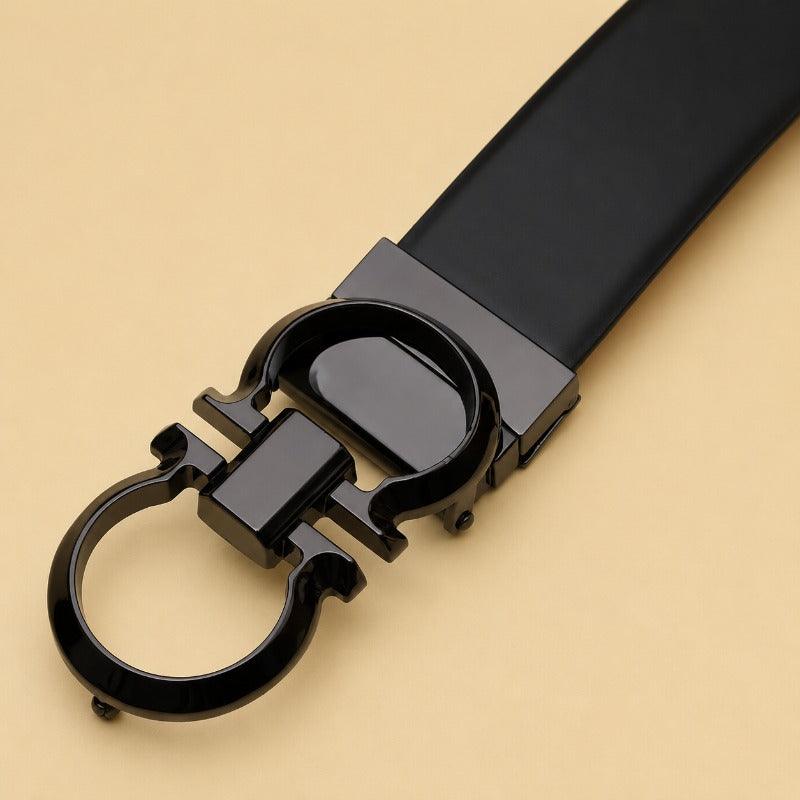 Black Shine Stealth Loop Buckle Belt for Men
