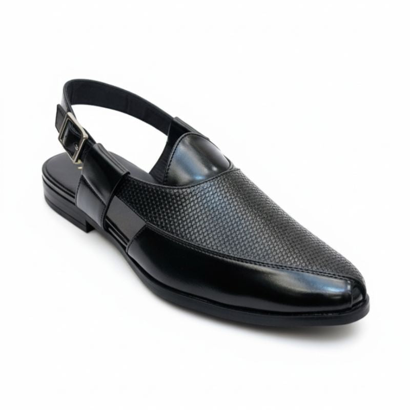 JonasParamount Men’s Premium Woven Peshawari Sandal – Faux Leather