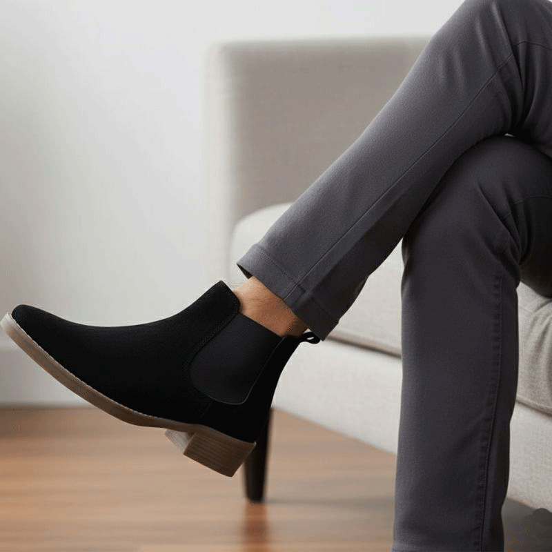 JonasParamount Premium Black Suede Boots – Handmade Leather Sole