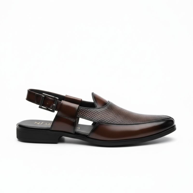 JonasParamount Men’s Premium Woven Peshawari Sandal – Faux Leather