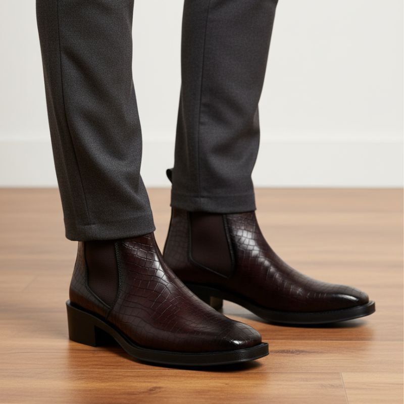 JonasParamount CROCO Chelsea Boots – Stylish Faux Leather & Reliable Sole