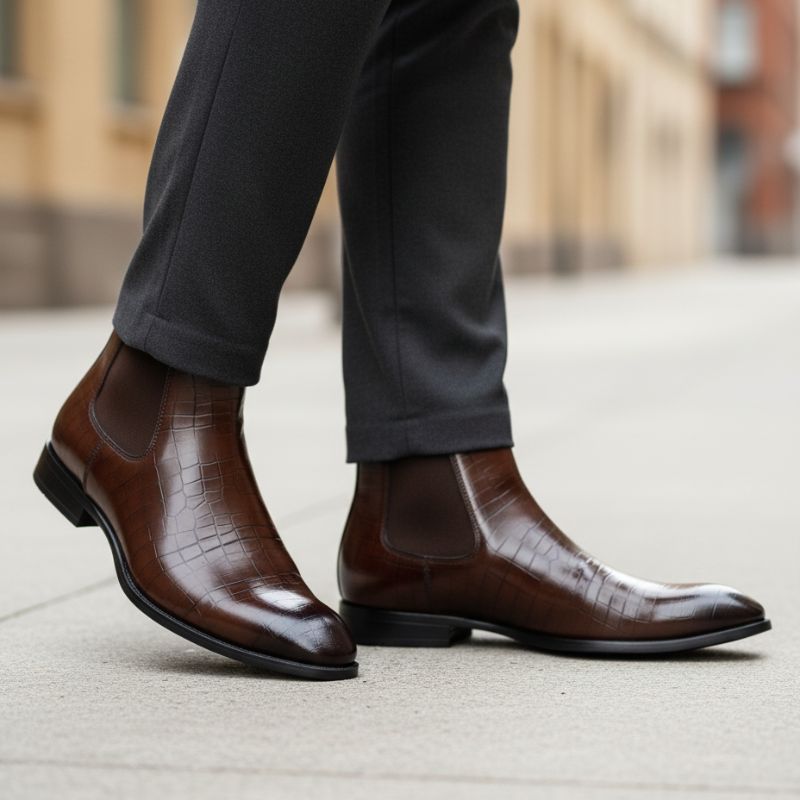 Men’s Chelsea Boots by JonasParamount – High Quality Faux Leather with TPR Sole