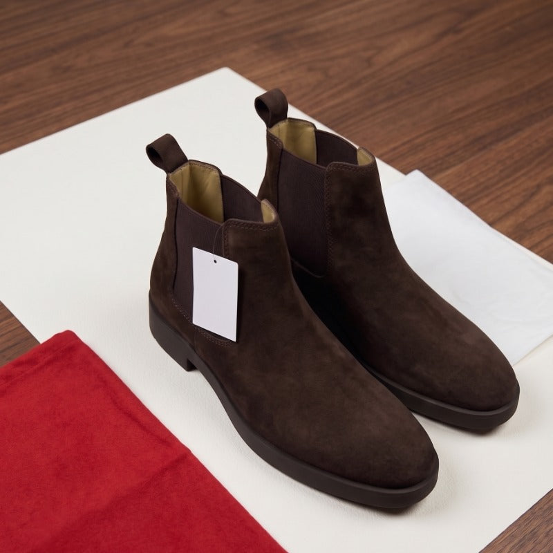 Men's Premium Suede Chelsea Boots – Genuine Indian Suede Leather Ankle Boots