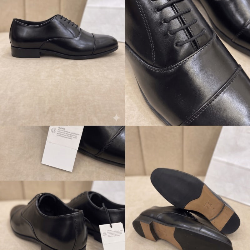 Men's Premium Black Cap Toe Formal Shoes