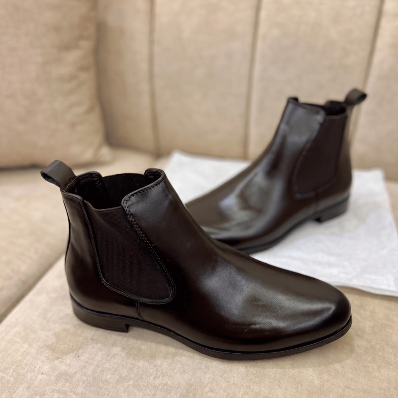 Men's Premium Chelsea Boots-Free Faux Leather Ankle Boots with Comfortable TPR Sole