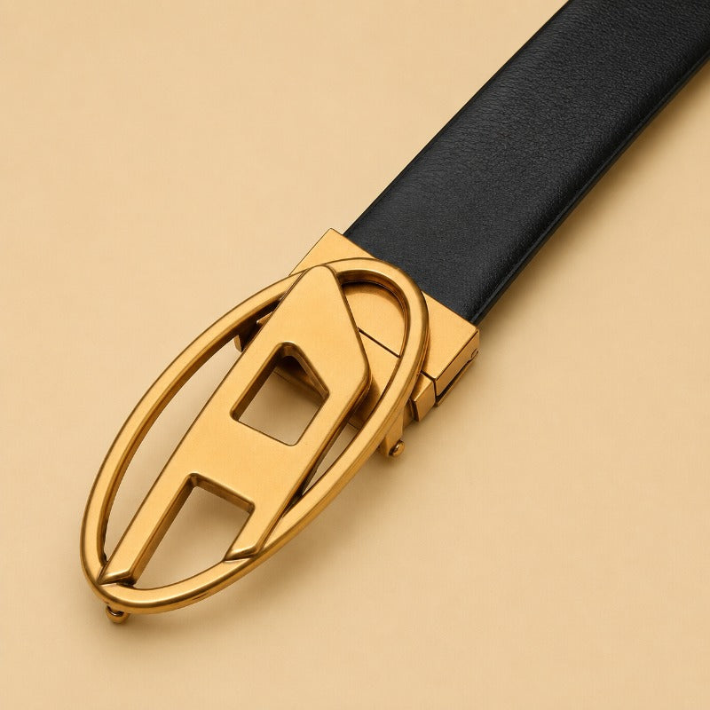 Shadow Gold Oval Statement Belt