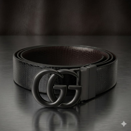 Signature Black Buckle Belt for Men