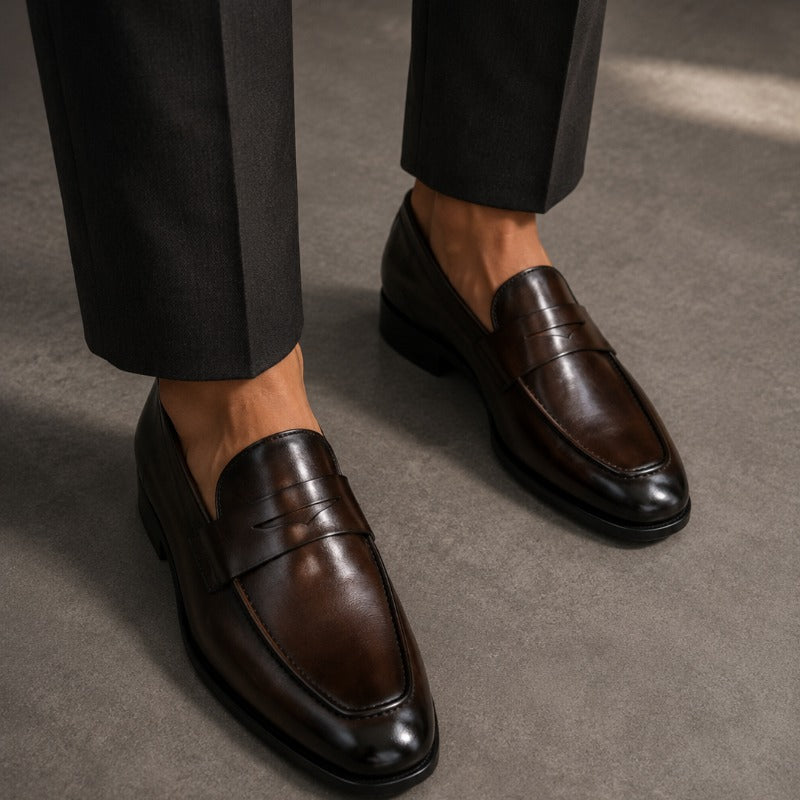 Premium Men’s Penny Moccasins – Luxury Formal Slip-On Loafers