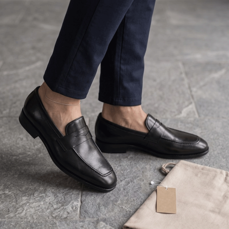 Premium Men’s Penny Moccasins – Luxury Formal Slip-On Loafers