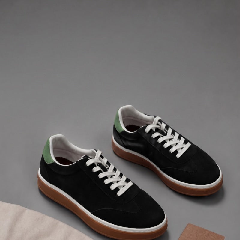 Men's Premium Leather Sneakers – Casual Lace-Up Comfort Shoes