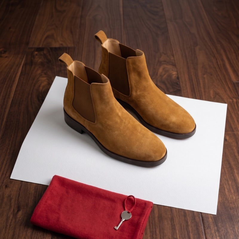 Men's Premium Suede Chelsea Boots – Genuine Indian Suede Leather Ankle Boots