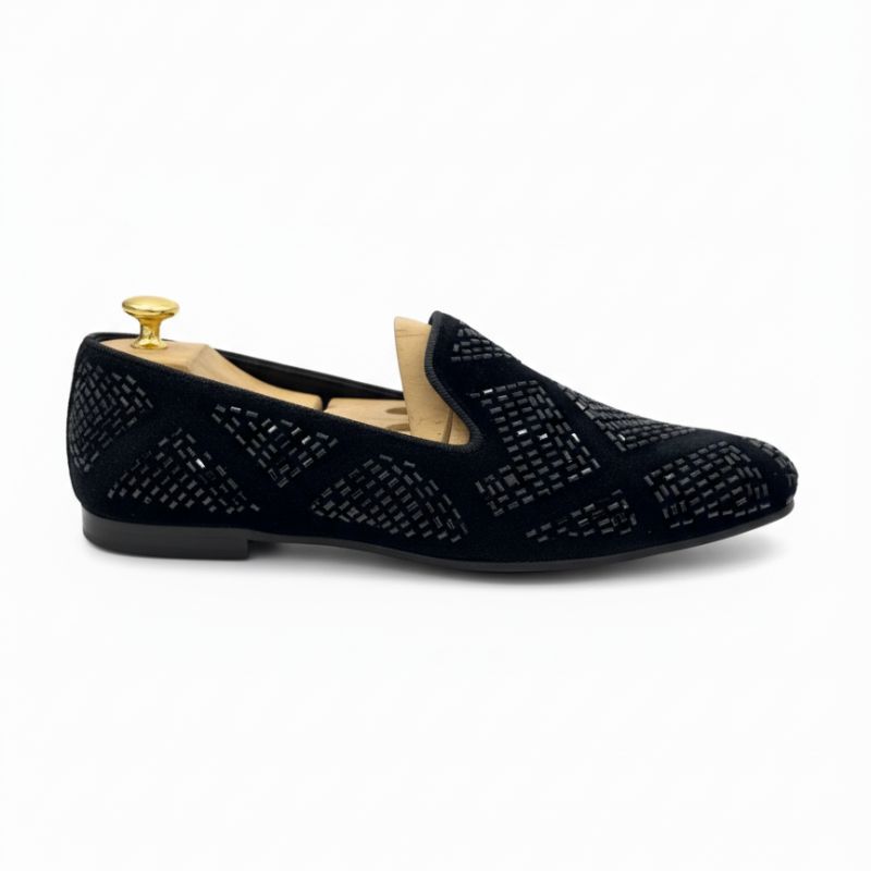 JonasParamount Premium Studded Black Loafers with Durable TPR Sole