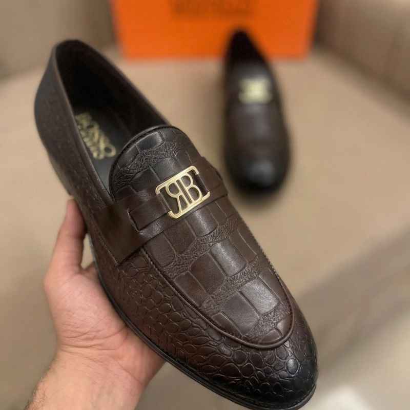 Men’s Luxury Croc-Textured Moccasins – Premium Slip-On Loafers with Gold Buckle