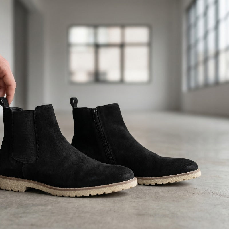 Men's Premium Suede Chelsea Boots – Genuine Indian Suede Leather Handmade Boots