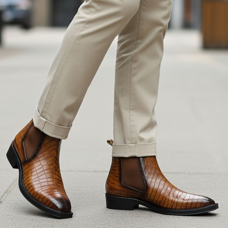 JonasParamount CROCO Chelsea Boots – Stylish Faux Leather & Reliable Sole