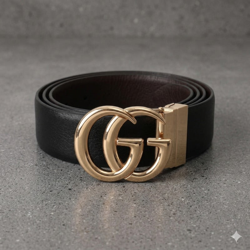 Signature Gold Buckle Belt for Men