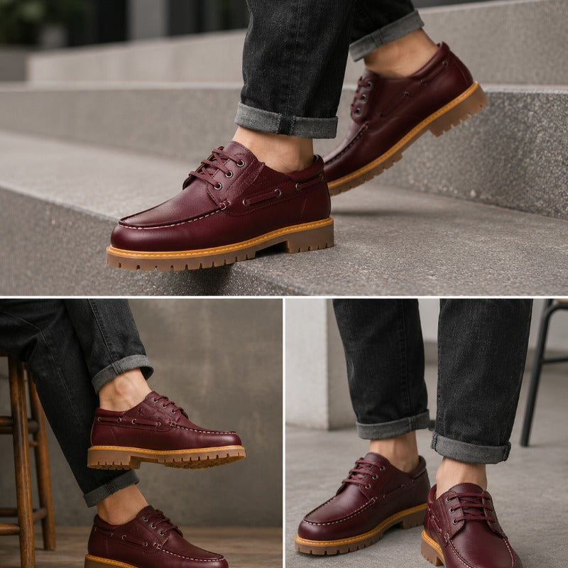 Premium Men’s Boat Shoes – Luxury Leather Casual Lace-Up Shoes