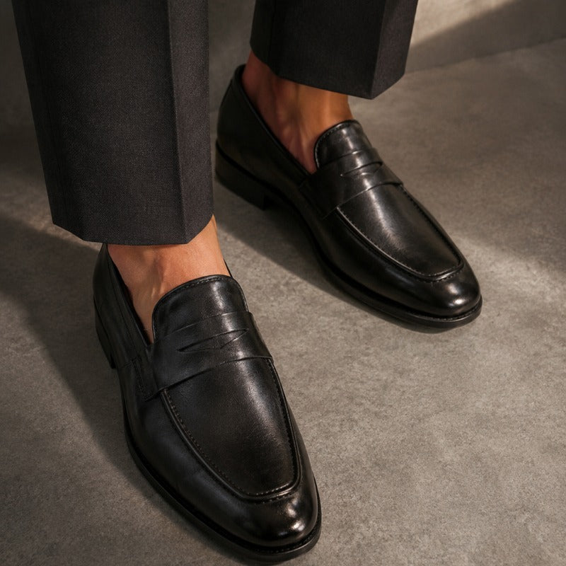 Premium Men’s Penny Moccasins – Luxury Formal Slip-On Loafers
