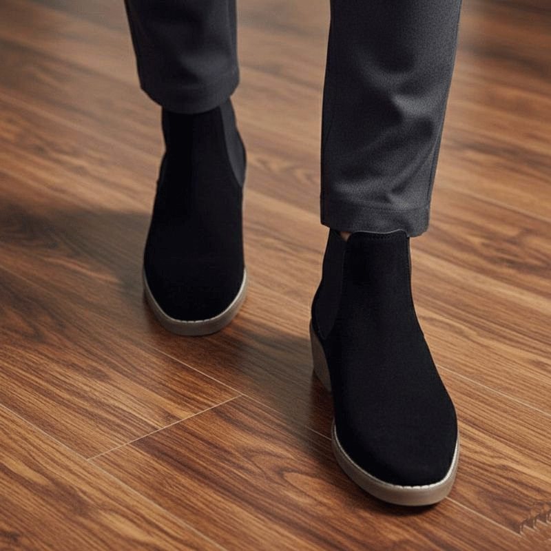 JonasParamount Premium Black Suede Boots – Handmade Leather Sole